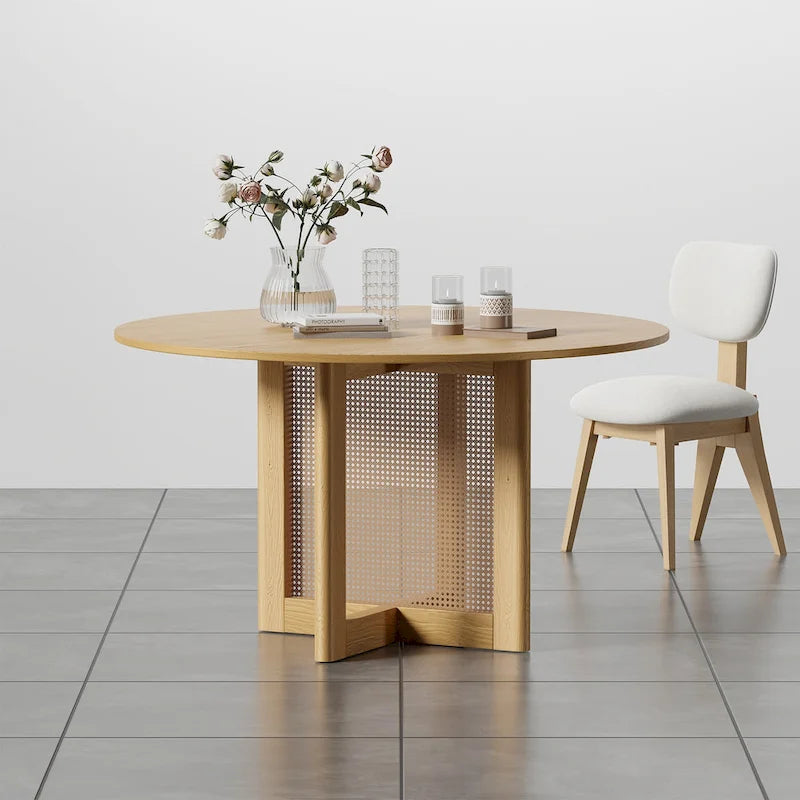 Table de salle à manger double piédestal en bois de chêne Cinna Lumioca