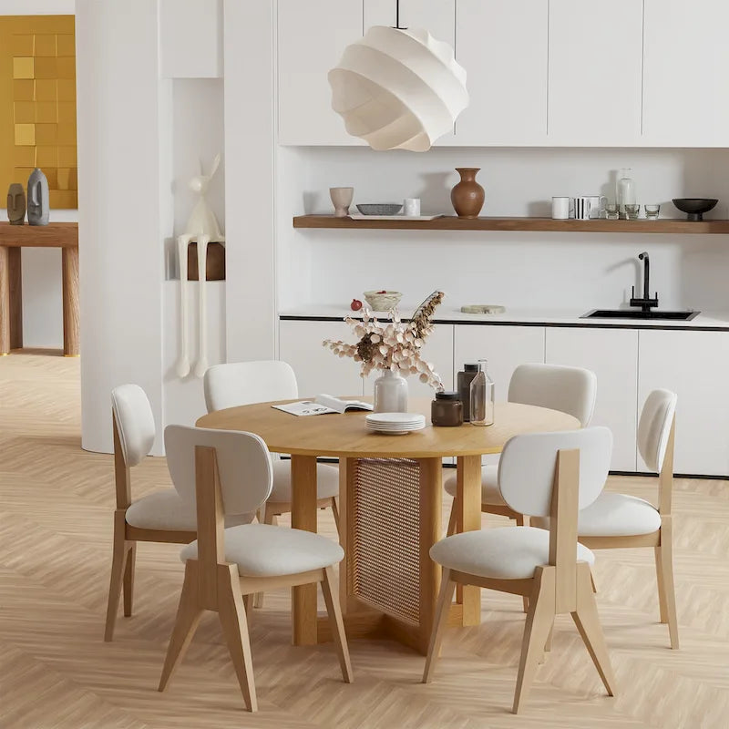 Table de salle à manger double piédestal en bois de chêne Cinna Lumioca