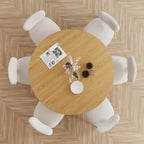Table de salle à manger double piédestal en bois de chêne Cinna Lumioca