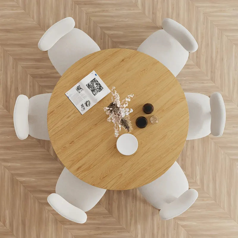 Table de salle à manger double piédestal en bois de chêne Cinna Lumioca