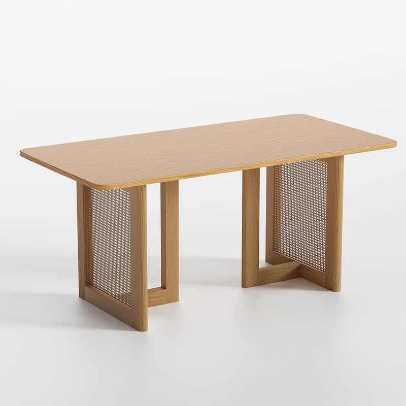 Table de salle à manger double piédestal en bois de chêne Cinna Lumioca