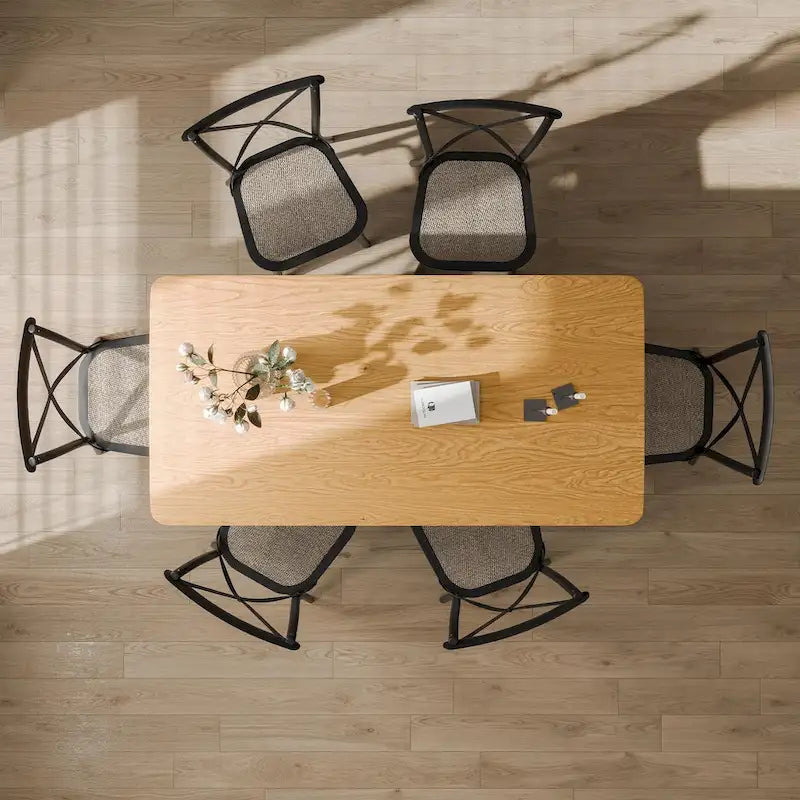 Table de salle à manger double piédestal en bois de chêne Cinna Lumioca