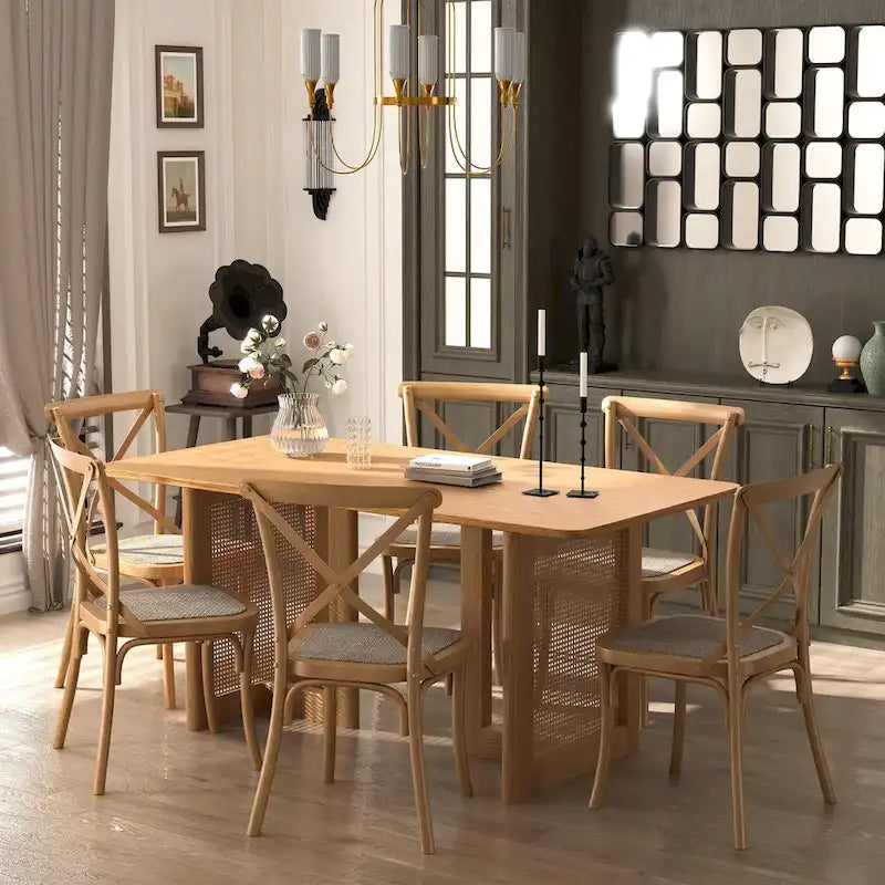 Table de salle à manger double piédestal en bois de chêne Cinna Lumioca