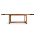 Table à manger extensible en pin massif 80-110 pouces, finition brun fumé