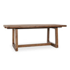 Table à manger extensible en pin massif 80-110 pouces, finition brun fumé