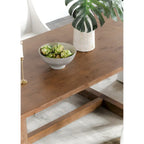 Table à manger extensible en pin massif 80-110 pouces, finition brun fumé