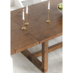Table à manger extensible en pin massif 80-110 pouces, finition brun fumé