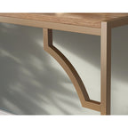 Bureau d'écriture de luxe compact avec étagère en verre, cadre doré satiné