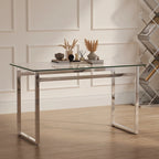 Table à manger rectangulaire en verre