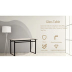 Table à manger rectangulaire en verre