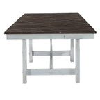Ensemble de table à tréteaux 7 pièces bicolore blanc rustique en option