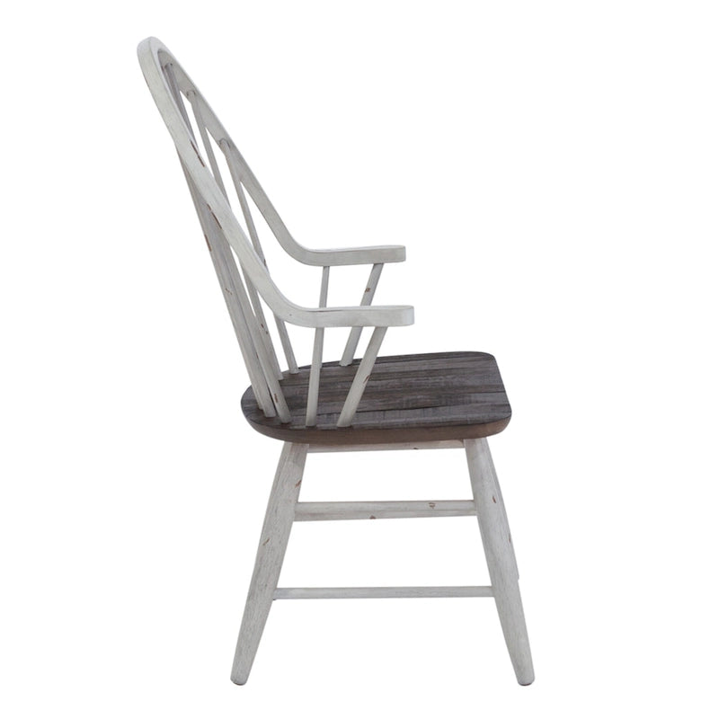 Ensemble de table à tréteaux 7 pièces bicolore blanc rustique en option