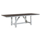 Ensemble de table à tréteaux 7 pièces bicolore blanc rustique en option
