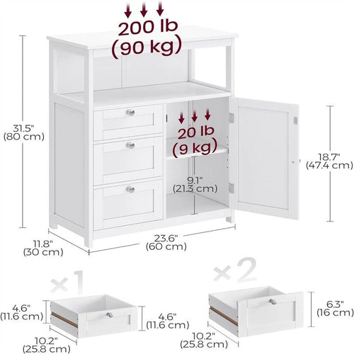 Meuble de rangement pour le sol de salle de bain