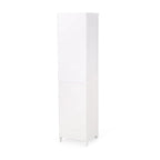 Meuble de rangement pour linge de salle de bain de 160 cm de hauteur, armoire de rangement autoportante avec 1 porte et étagères réglables, blanc