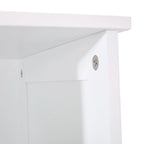 Meuble de rangement pour linge de salle de bain de 160 cm de hauteur, armoire de rangement autoportante avec 1 porte et étagères réglables, blanc