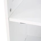 Meuble de rangement pour linge de salle de bain de 160 cm de hauteur, armoire de rangement autoportante avec 1 porte et étagères réglables, blanc