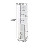 Meuble de rangement pour linge de salle de bain de 160 cm de hauteur, armoire de rangement autoportante avec 1 porte et étagères réglables, blanc