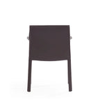 Chaise de salle à manger moderne et chic en cuir avec design incurvé