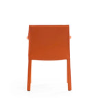 Chaise de salle à manger moderne et chic en cuir avec design incurvé