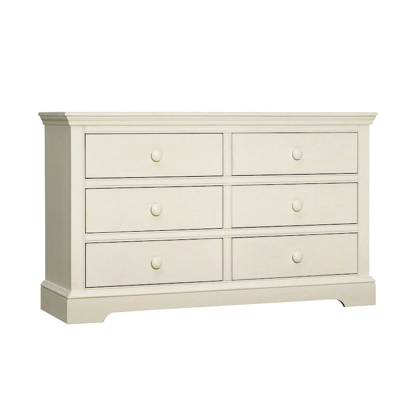 Commode à 6 tiroirs Hanley en bois massif, style transitionnel