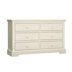 Commode à 6 tiroirs Hanley en bois massif, style transitionnel