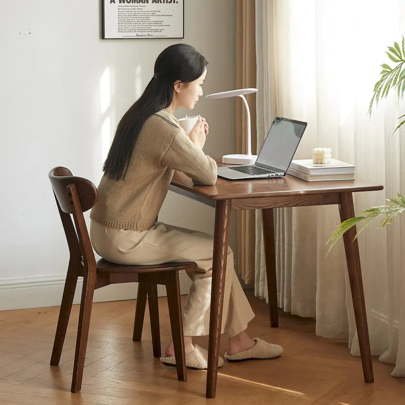 Chaise de salle à manger en chêne massif de qualité FAS, style moderne du milieu du siècle